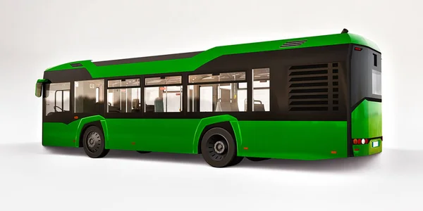 Autobus Verde Urbano Mediun Sfondo Bianco Rendering — Foto Stock