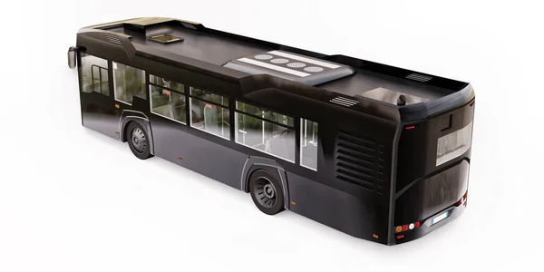 Mediun Urbaner Schwarzer Bus Auf Weißem Hintergrund Darstellung — Stockfoto