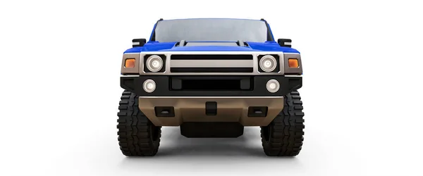 Large Blue Road Pickup Truck Countryside Expeditions White Isolated Background — Stockfoto