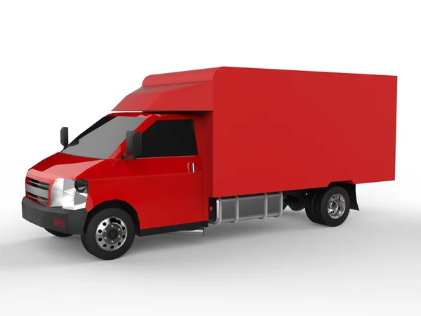 Petit Camion Rouge Service Livraison Voiture Livraison Marchandises Produits Aux — Photo