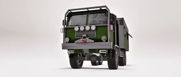 Gran Camión Verde Preparado Para Largas Desafiantes Expediciones Áreas Remotas — Foto de Stock