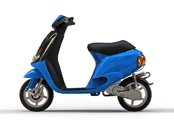 Modernes Urbanes Schwarzes Und Blaues Moped Auf Weißem Hintergrund Illustration — Stockfoto