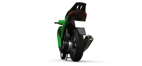 Modern Urban Grön Moped Vit Bakgrund Illustration — Stockfoto