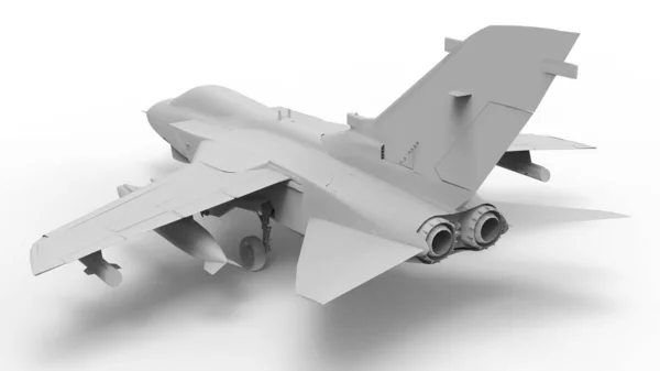 Aeronaves Combate Militar Ilustração Raster Tridimensional Forma Modelo Completamente Branco — Fotografia de Stock
