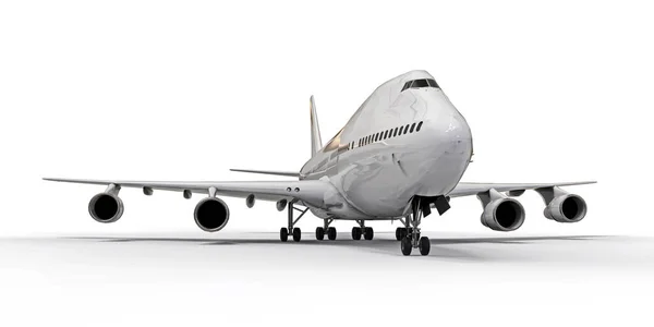 Великі Пасажирські Літаки Великої Місткості Тривалих Трансатлантичних Рейсів Білий Літак — стокове фото