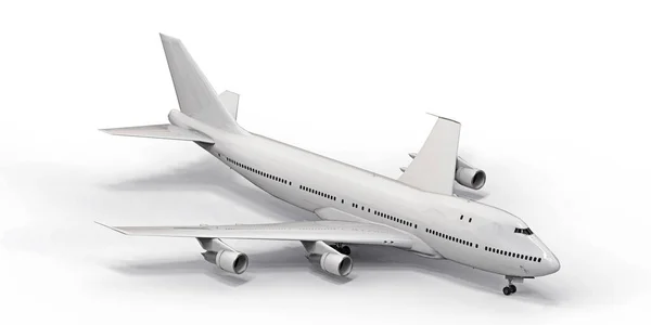 Große Passagierflugzeuge Mit Großer Kapazität Für Lange Transatlantikflüge Weißes Flugzeug — Stockfoto