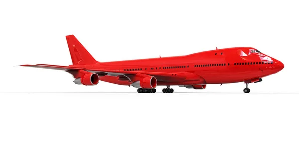 Large Passenger Aircraft Large Capacity Long Transatlantic Flights Red Airplane — Stock Photo, Image