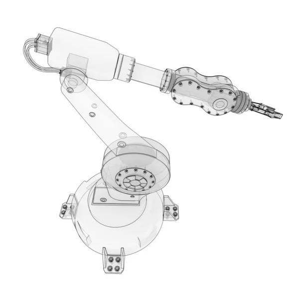 Braço Robótico Para Qualquer Trabalho Uma Fábrica Produção Equipamento Mecatrônico — Fotografia de Stock