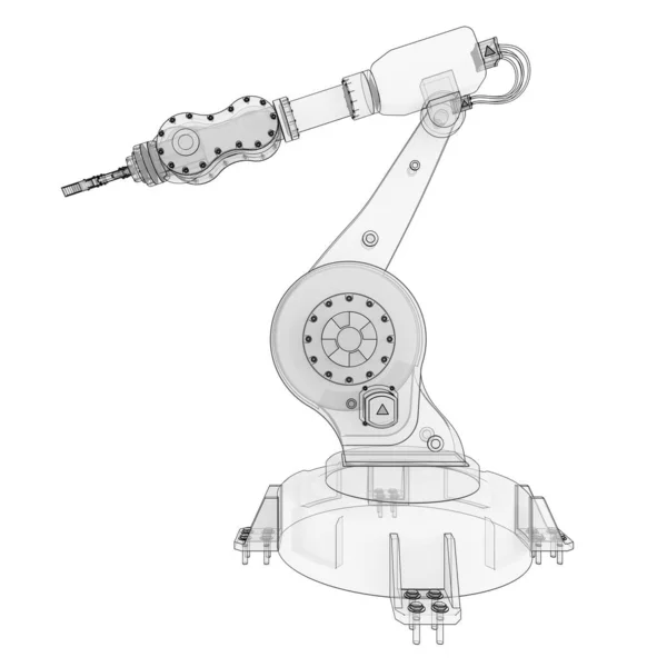 Braccio Robotico Qualsiasi Lavoro Fabbrica Produzione Apparecchiature Meccatroniche Compiti Complessi — Foto Stock