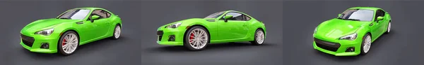 Зелений Маленький Спортивний Автомобільний Купе Візуалізація — стокове фото