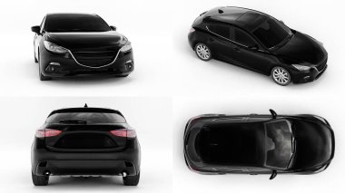 3 boyutlu illüstrasyon. Yaratıcı tasarımın için şehir arabası. 3B görüntüleme