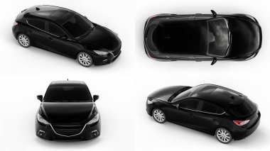 3 boyutlu illüstrasyon. Yaratıcı tasarımın için şehir arabası. 3B görüntüleme