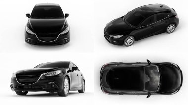 3 boyutlu illüstrasyon. Yaratıcı tasarımın için şehir arabası. 3B görüntüleme