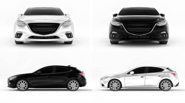 3 boyutlu illüstrasyon. Yaratıcı tasarımın için şehir arabası. 3B görüntüleme