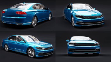 3 boyutlu illüstrasyon. Stüdyo ortamında kendi tasarladığım markasız gümüş bir arabanın 3 boyutlu çizimi.