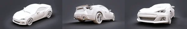 小型スポーツカークーペ 3Dレンダリング — ストック写真