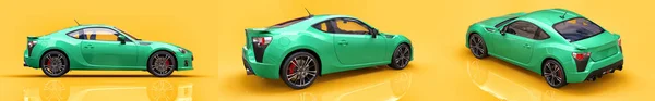 Small Sports Car Coupe Rendering — Stock Photo, Image