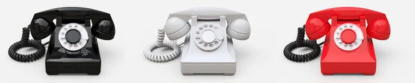 Régi Tárcsázó Telefon Fehér Alapon — Stock Fotó