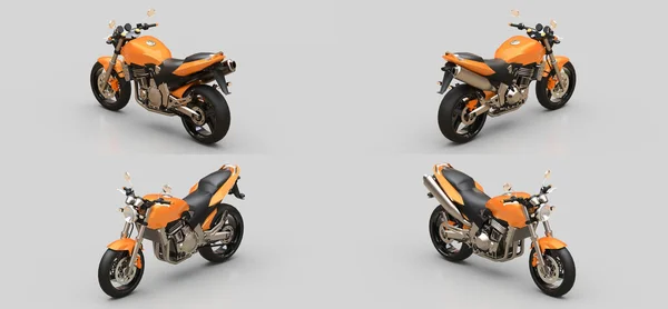 Illustration Orange Urbaner Sport Zweisitzer Auf Grauem Hintergrund — Stockfoto