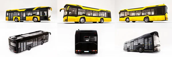 Ônibus Urbano Mediun Fundo Isolado Branco — Fotografia de Stock