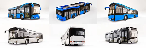 Bus Urbain Mediun Sur Fond Blanc Isolé — Photo