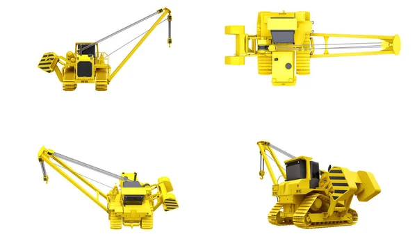 Illustration Yellow Crawler Crane Side Boom — 스톡 사진