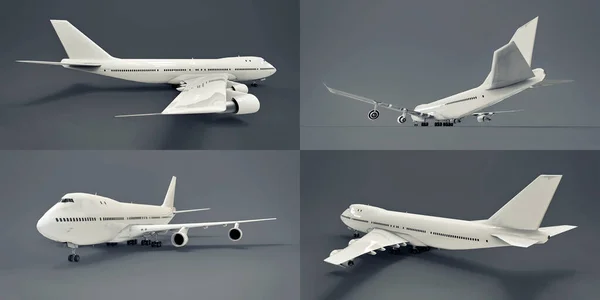 Große Passagierflugzeuge Mit Großer Kapazität Für Lange Transatlantikflüge — Stockfoto