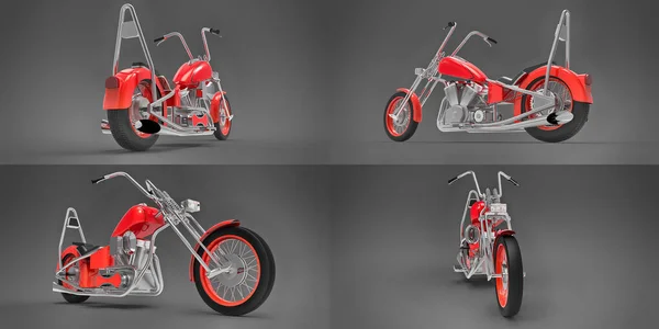 Illustration Classic Custom Motorbike — Stock Photo, Image