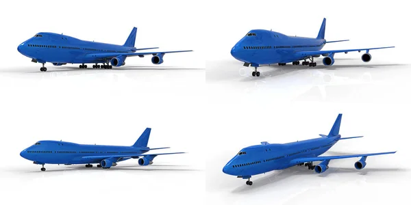 Ілюстрація Великі Пасажирські Літаки Великої Місткості Тривалих Трансатлантичних Рейсів — стокове фото