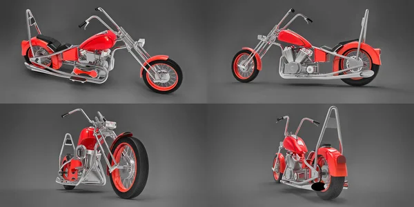 Illustration Classic Custom Motorbike — Stock Photo, Image