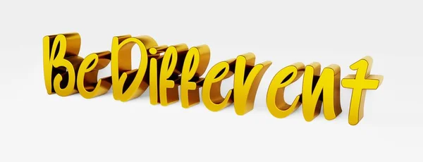 Sii Diverso Una Frase Calligrafica Uno Slogan Motivazionale Logo Oro — Foto Stock