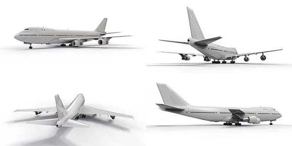 Ilustración Grandes Aviones Pasajeros Gran Capacidad Para Largos Vuelos Transatlánticos —  Fotos de Stock