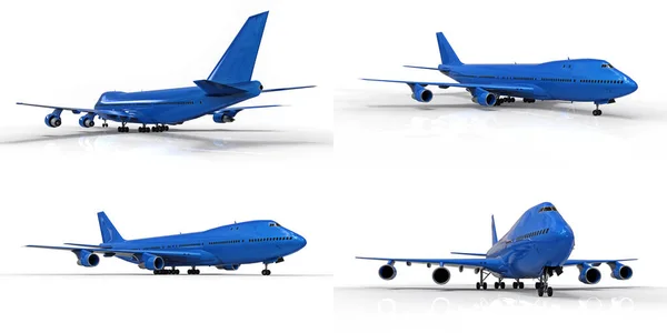 Ilustrace Velká Osobní Letadla Velkou Kapacitou Pro Dlouhé Transatlantické Lety — Stock fotografie