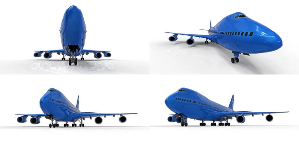 Illustratie Grote Passagiersvliegtuigen Met Grote Capaciteit Voor Lange Trans Atlantische — Stockfoto