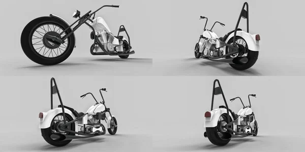 3D-illustration. Klassisk specialanpassad motorcykel. 3d-konvertering. — Stockfoto