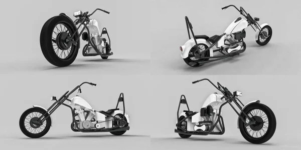 Ilustracja 3D. Klasyczny motocykl na zamówienie. 3d renderowanie. — Zdjęcie stockowe