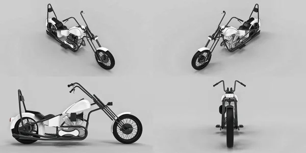 Ilustracja 3D. Klasyczny motocykl na zamówienie. 3d renderowanie. — Zdjęcie stockowe