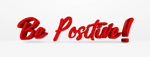 Seja Positivo Uma Frase Caligráfica Logotipo Estilo Caligrafia Mão Fundo — Fotografia de Stock