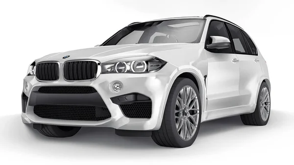 Тула Россия Июня 2021 Bmw X5M F85 Белый Роскошный Спортивный — стоковое фото