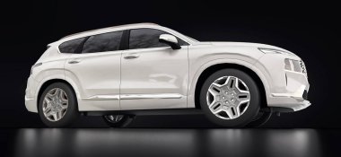 Siyah arka planda büyük şehir beyazları kesişiyor. 3d oluşturma