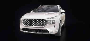 Siyah arka planda büyük şehir beyazları kesişiyor. 3d oluşturma