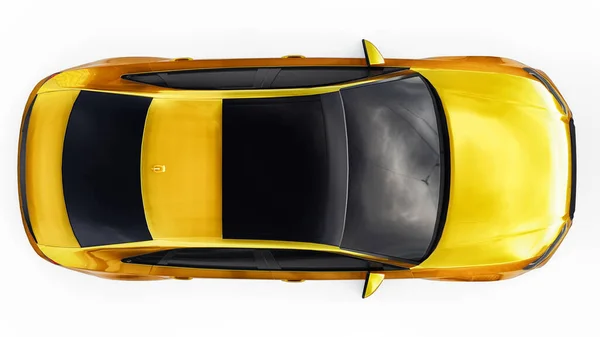 Super Szybki Samochód Sportowy Żółty Kolor Białym Tle Kształt Ciała — Zdjęcie stockowe