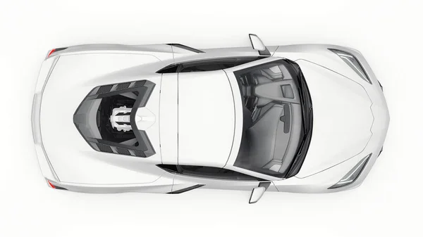 Ultramoderne Witte Supersportwagen Met Een Middenmotorige Lay Out Een Witte — Stockfoto