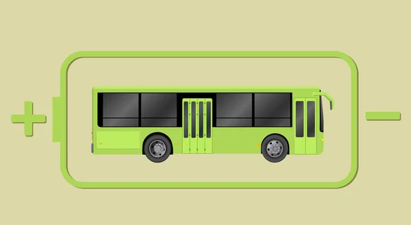 Ilustración Del Transporte Eléctrico Pasajeros Ilustración Vectorial Plantilla Eco Bus — Vector de stock