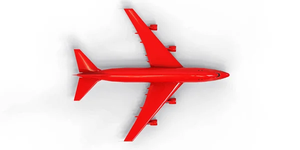Duże Pasażerskie Statki Powietrzne Dużej Pojemności Długich Lotów Transatlantyckich Czerwony — Zdjęcie stockowe