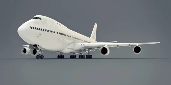 Nagy Nagy Kapacitású Utasszállító Repülőgépek Hosszú Transzatlanti Repülőutakra Fehér Repülő — Stock Fotó