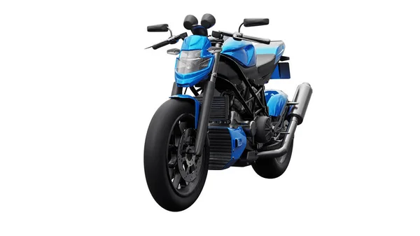 Blaues Supersportmotorrad Auf Weißem Hintergrund Illustration — Stockfoto