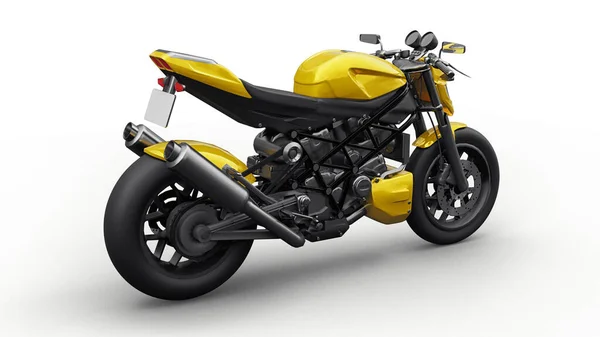 Gelbes Supersportmotorrad Auf Weißem Hintergrund Illustration — Stockfoto