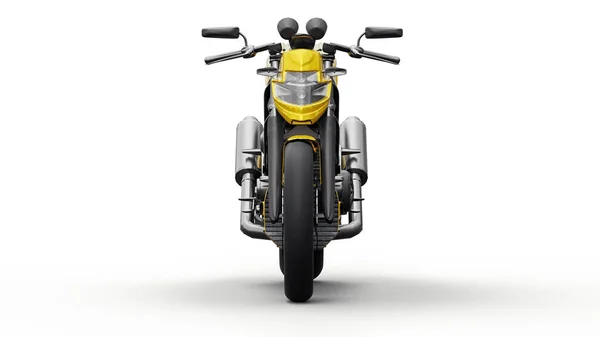 Motocicleta Super Esportes Amarelo Fundo Branco Ilustração — Fotografia de Stock