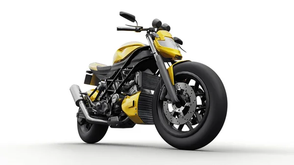 Motocicleta Super Esportes Amarelo Fundo Branco Ilustração — Fotografia de Stock